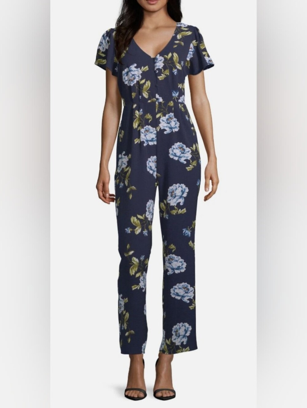 Navy Floral Jumpsuit